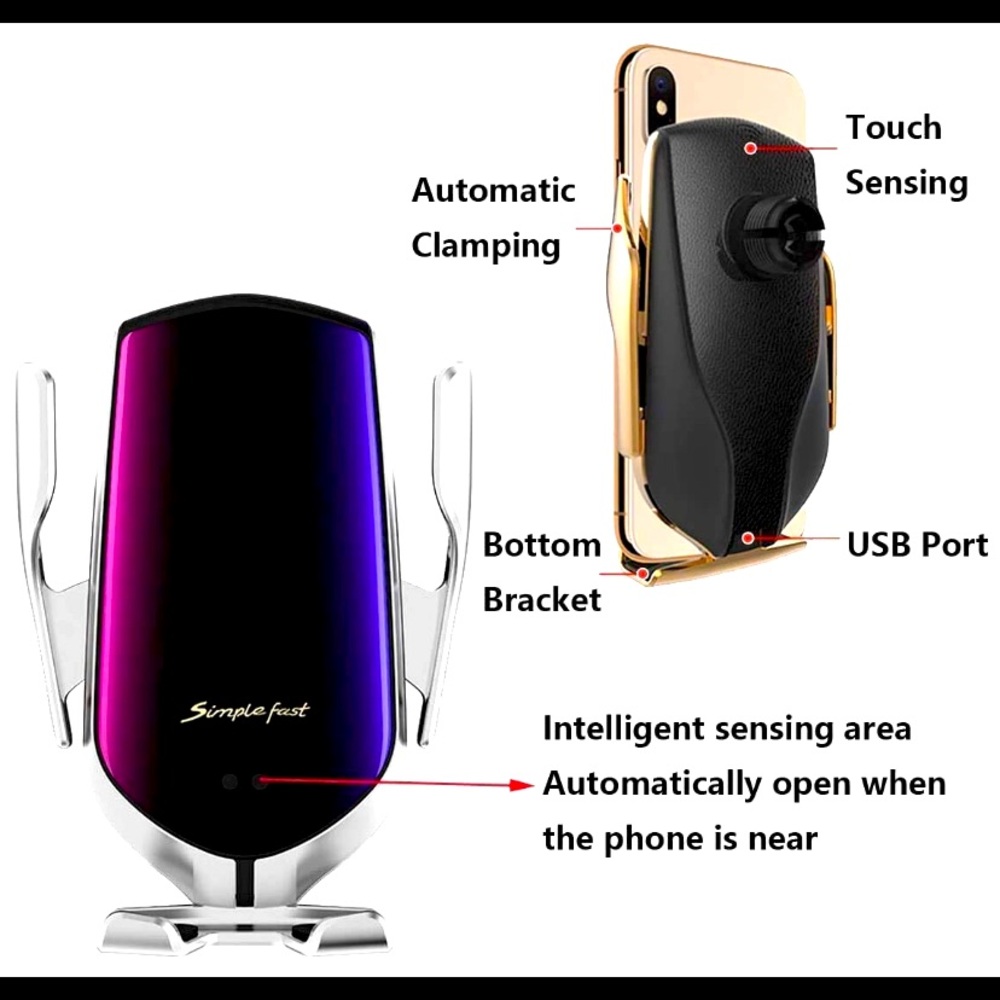 Smart Sensor Wireless Mounted Car Charger